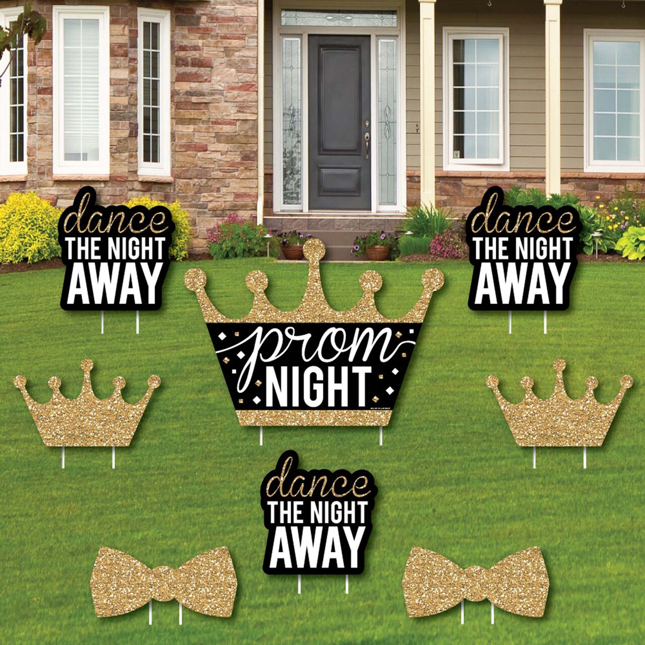 Big Dot of Happiness Prom - Yard Sign and Outdoor Lawn Decorations - Prom Night Party Yard Signs - Set of 8